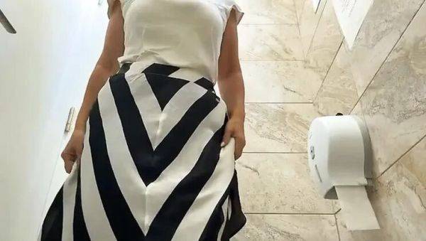 Step Mommy's Big Ass & Tits Public Toilet Masturbation Orgasm - porntry.com on freevids.org