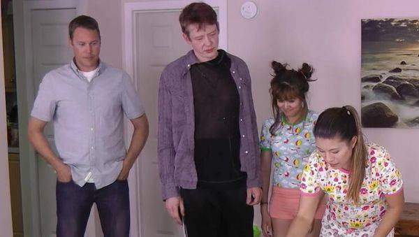 Busty Teen Foursome Strips After Losing Boomsticks Game - porntry.com - Britain on freevids.org