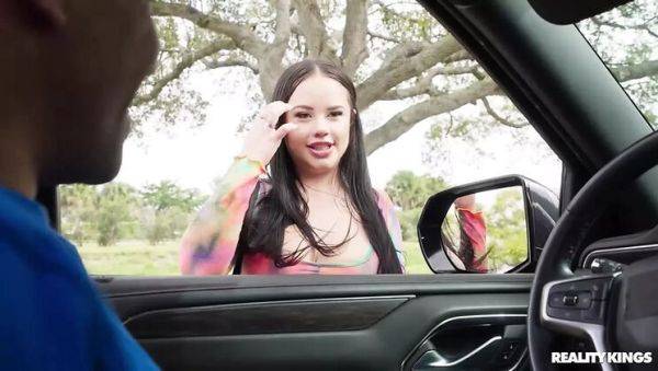 Horny Teen Threesome Driving with Big Tits and Cumshot - Reality Kings - xxxfiles.com - Britain on freevids.org