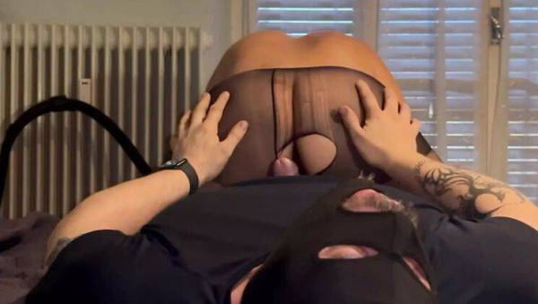 Wife in pantyhose handjob makes him cum hard - Amateur Italian couple fetish - veryfreeporn.com - Usa - Italy on freevids.org