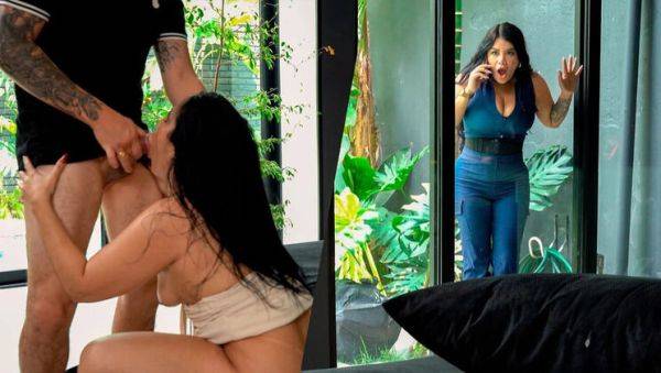 Big Ass Colombian MILF SarahBlack Fucks Husband in Kitchen While Friend Watches - Deep Throat Blowjob & Doggy Style - veryfreeporn.com - Spain - Peru - Colombia on freevids.org