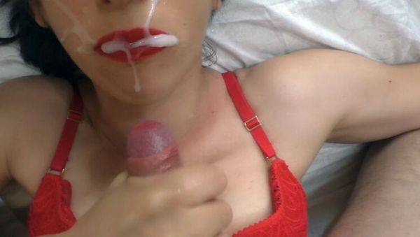 Step Sister Gives Handjob and Takes Cum in Mouth POV - Amateur Homemade Fantasy - porntry.com - Britain on freevids.org