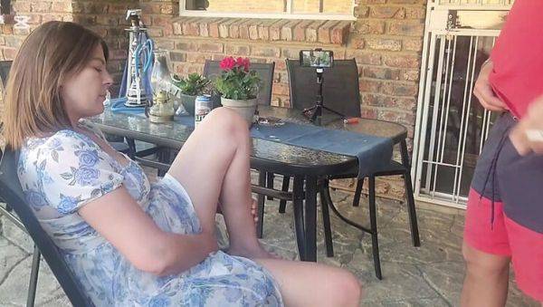 Amateur MILF Wife Outdoor Masturbation with Friend's Spouse - porntry.com - Britain on freevids.org