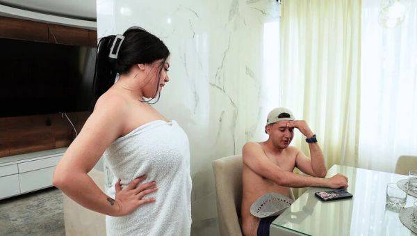 Amateur Latina MILF AndreaBusty Catches Step Son Tommy Santox Jerking Off To Her Videos And Gets Cum On Big Natural Tits - porntry.com - Russia - Colombia on freevids.org