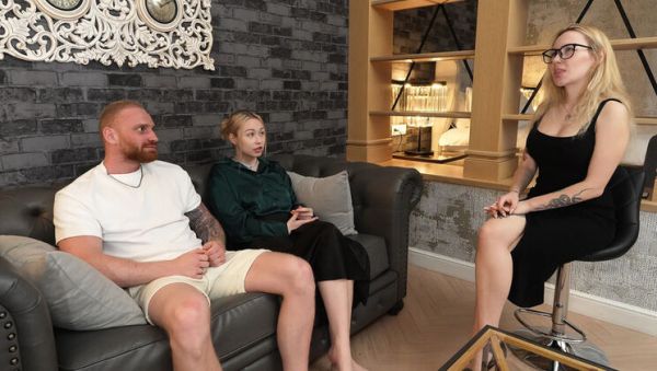 Bella Mur & Sara Bork Threesome Cuckold Wife: Big Dick Blowjob & Rough Doggy Style Fuck - porntry.com - Britain on freevids.org