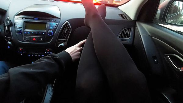 Step Mommy Teases Me With Her Nylon Legs In The Car - veryfreeporn.com - Britain - Spain - Romania - Germany on freevids.org