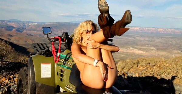 A hot girl Kiara Diane caresses her pussy while riding a bike in nature - alphaporno.com on freevids.org