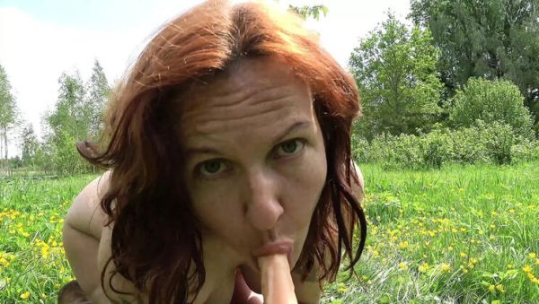 Hairy Farmer's Wife Masturbates with Dildo in Meadow - Hera Harding Outdoor Solo - porntry.com on freevids.org