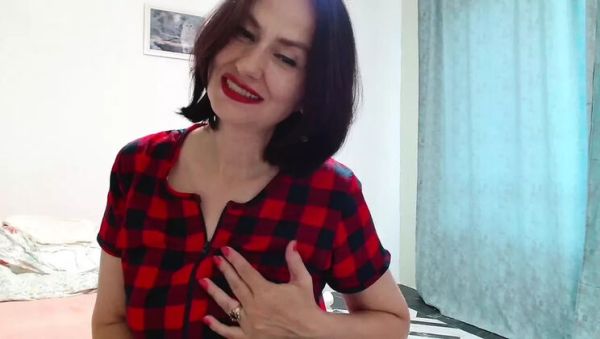 Amateur MILF Angela Lady's Big Natural Tits & Moans Lead to Orgasm Under Table POV - porntry.com - Russia on freevids.org