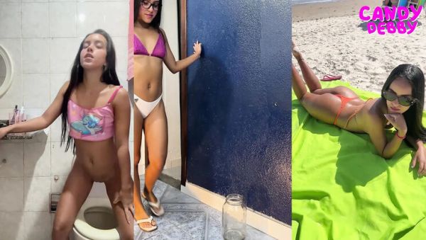 Skinny Teen Candy Debby Peeing on Beach - Brazilian Petite Pee Fetish Compilation - porntry.com - Brazil - Portugal on freevids.org