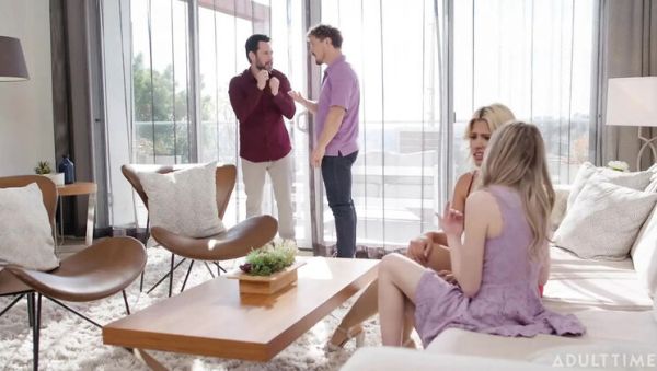 Horny Hotwife Scarlett Sage Swaps Husbands with Bestie Carlita Ray for Wild Group Fuck - Blonde MILF Threesome - porntry.com - Britain on freevids.org