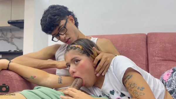 My Tiny Stepsister Gabriela Wish Takes My Huge Cock for a Horny Blowjob - xxxfiles.com - Colombia on freevids.org