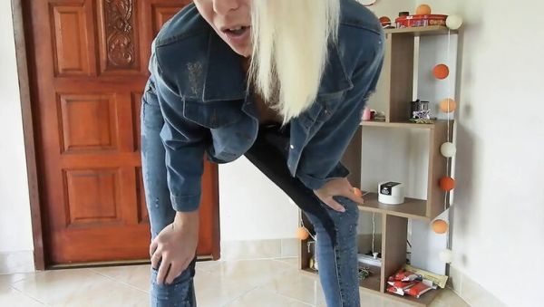 Blonde Teen MissAnja_FH Squirts and Pees in Her Jeans - Wet Solo Fingering - veryfreeporn.com - Britain on freevids.org