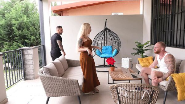 Step Bros Threesome Rent - Blonde MILF Bella Mur Rough Cowgirl & Sloppy Blowjob Outdoor Fuck - porntry.com - Russia - Britain on freevids.org