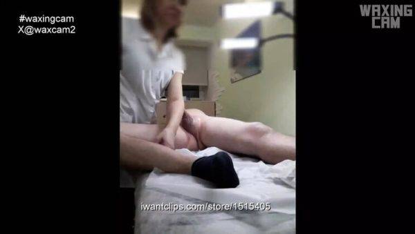 Waxing Male Nurse Handjob with Huge Cumshot - Real Cam CFNM Show - veryfreeporn.com on freevids.org