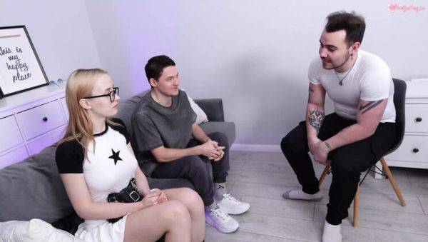 Shy Teen Erica Mori Gets Fucked by Boss During Interview While Cuckold Boyfriend Watches - veryfreeporn.com on freevids.org