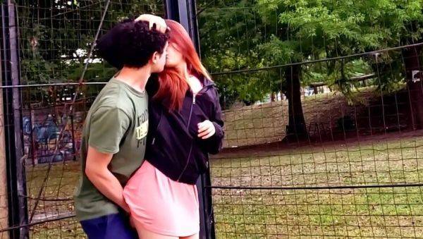 Redhead Schoolmate Lenarica Gives Deepthroat and Rough Sex in the Park - porntry.com on freevids.org