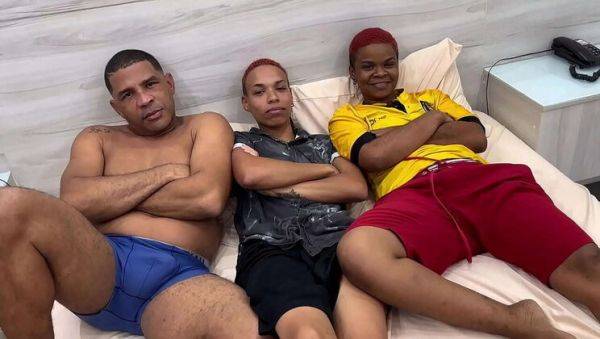 Lesbian Threesome with Leo Ogro: Rough Strap-On Sex & Pussy Eating - porntry.com - Brazil on freevids.org