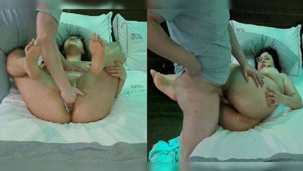 Curvy Latina MILF gets oiled up and squirts hard for hotel handyman - porntry.com on freevids.org