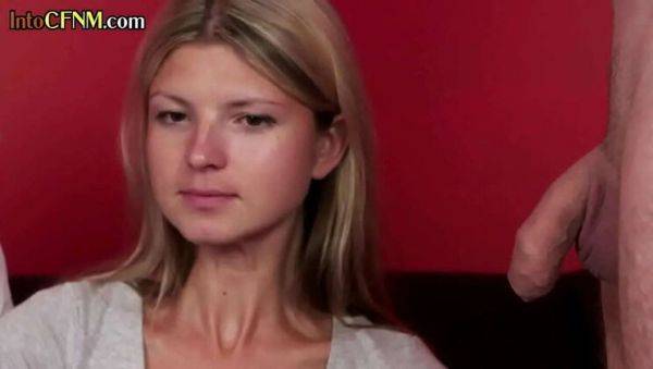 Blonde CFNM Domme Gina Gerson Teases Couple Into Hot Threesome BJ Action - veryfreeporn.com - Britain on freevids.org