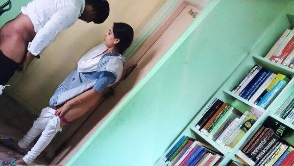 Desi Stepbrother Fucks Hot Indian Stepsister in College Library - Tight Pussy Action - xxxfiles.com - India on freevids.org