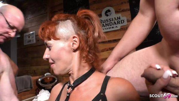 Skinny German Redhead Mature Spermarie Takes Multiple Creampies in Berlin Gangbang - porntry.com - Germany on freevids.org