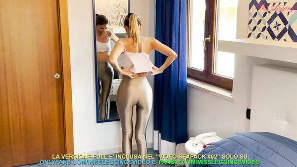 Hot Italian MILF in See-Through Leggings Seduces Friend with Blowjob and Doggy Style - veryfreeporn.com - Italy on freevids.org