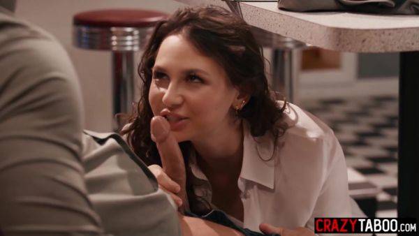 Liz Jordan - Cute Brunette Teen 18+ Served Perfect Dinner For Big Dick Boyfriend - videomanysex.com - Jordan on freevids.org