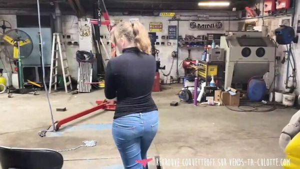 Lyna Jade Dominates Garage Customers with Rough Anal and Strap-On Punishment - veryfreeporn.com - France on freevids.org