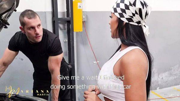 Hot Latina Mechanic Mariana Martix Fucks Stranger Duncan Saint in Car - veryfreeporn.com - Usa - Colombia on freevids.org