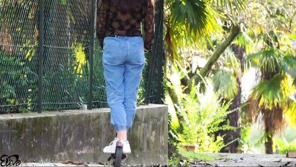 Hot Brunette ElivaLove Sucks Cock and Swallows Cum in Garage - porntry.com on freevids.org