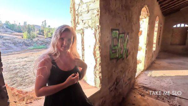 Blonde MILF Almost Gets Caught Fucking Outdoors - Hot Public Sex & Cum on Tits - TakeMeSlo - porntry.com on freevids.org