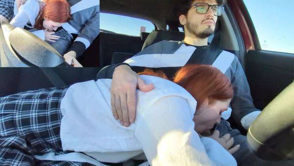 Hot Redhead Teen Stepsister Fucks in Car - Amateur Italian Creampie - porntry.com - Italy on freevids.org