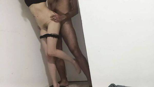 Slim Teen Takes Standing Creampie in Sexy Lingerie - Homemade POV - veryfreeporn.com - Colombia on freevids.org