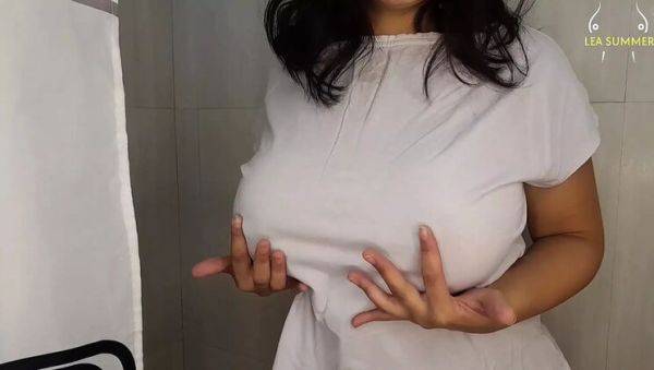 Mou Smith Shows Off Her Big Tits in Wet T-Shirt & Fingers Her Pussy - Desi MILF Begs for Milk - porntry.com - Venezuela - India - Japan on freevids.org