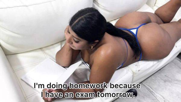 Stepdad Fucks Latina Stepdaughter Rough - Big Pussy Creampie While Wife is Away - veryfreeporn.com - India - Colombia on freevids.org