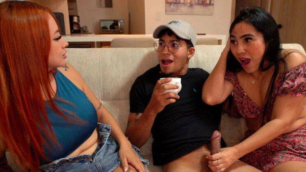 Hot Threesome with Busty Colombian MILF and My Boyfriend - Doggystyle & Riding Dick - veryfreeporn.com - Colombia on freevids.org