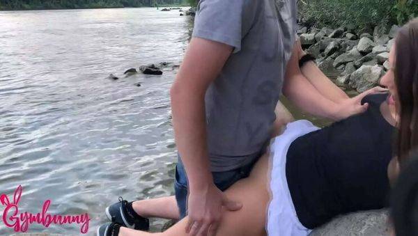 Gymbunny Outdoor Sex - Hot Brunette Takes Big Cock in Public - porntry.com - Germany on freevids.org