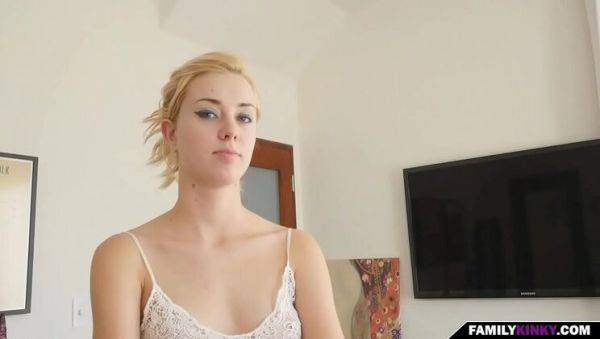 Blonde teen Haley Reed gives step sis a hot POV blowjob - veryfreeporn.com on freevids.org