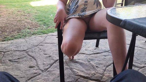 Blonde MILF Flashes Pussy in Public - Amateur Outdoor Sex & Jerk Off - veryfreeporn.com on freevids.org