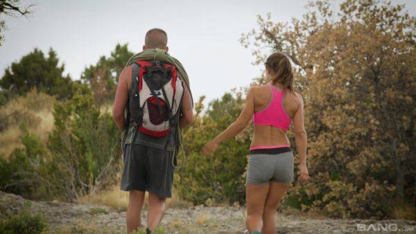 Outdoor nature trip leads the slim babe to insane sex - hellporno.com on freevids.org