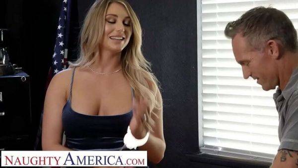 Blonde Babe Kayley Gunner Fucks Hard in Police Station - Lingerie & Stockings - veryfreeporn.com on freevids.org