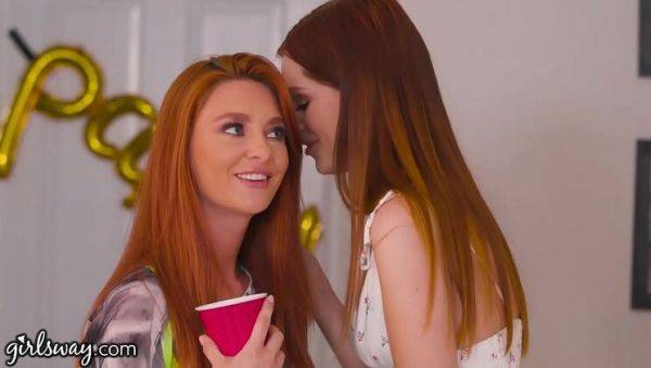 Hot Lesbian Threesome with Redhead Step-Sisters Lola Fae & Lacy Lennon - Teen Fingering Fun - xxxfiles.com on freevids.org