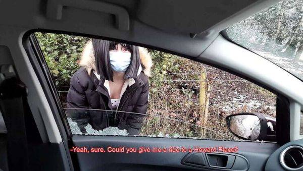 British slut Sofie Lund gets picked up and fucked raw in car by stranger Otto Holm - porntry.com - Britain on freevids.org