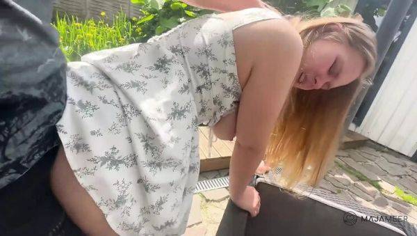 Hot German Amateur Maja Meer Fucks Outdoors in Summer Dress - Big Tits & Creampie - xxxfiles.com - Germany on freevids.org