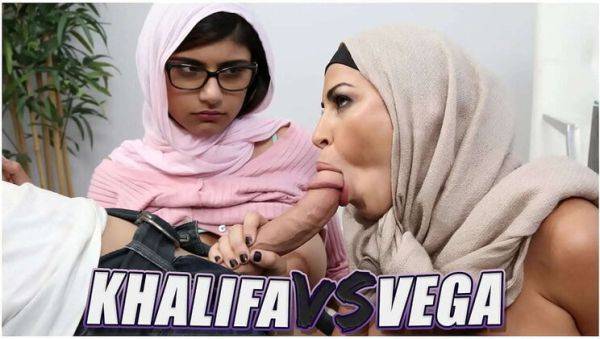 Mia Khalifa vs Julianna Vega - Big Ass Latina & Arab Hijab Babe Facial BangBros Battle - xxxfiles.com on freevids.org