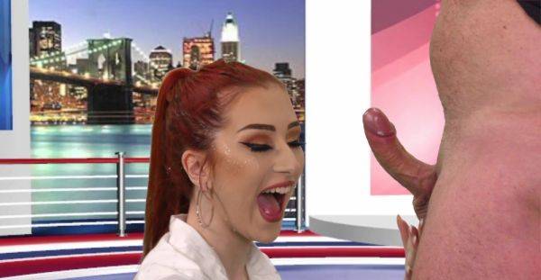 Redhead throats cock in CFNM perversions until the last drops on her lips - alphaporno.com on freevids.org