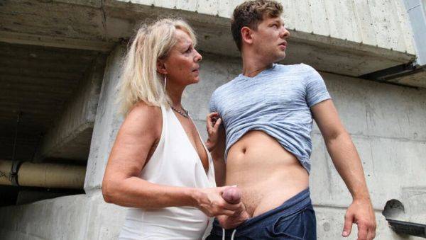 Hot Granny Koko Blond Fucks Young Stud in Outdoor Public Sex - xxxfiles.com on freevids.org