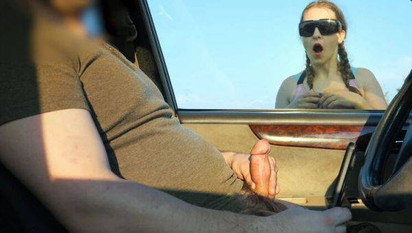 Stranger MILF with Big Natural Tits Catches Me Jerking Off in Car & Sucks My Dick in Public Park - Cum in Mouth Blowjob! - xxxfiles.com on freevids.org