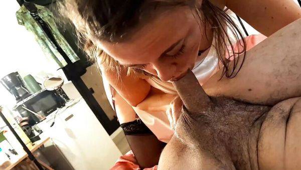 French Amateur MILF in Satin Lingerie Gives Deep Throat Blowjob & Rimming - POV Fuck - porntry.com - France on freevids.org